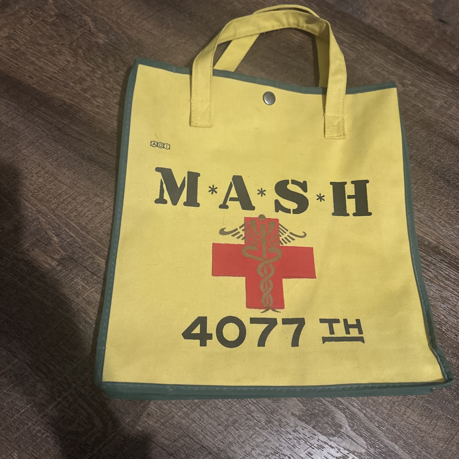US Army Medical Corps M*A*S*H Red Cross Canvas Yellow Tote Bag