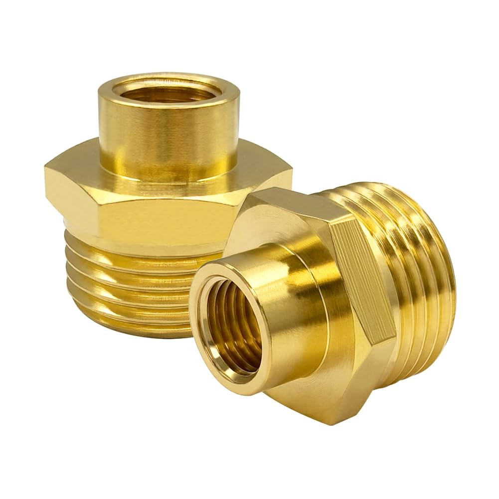 Hooshing 2PCS Garden Hose Adapter 1/4" NPT 3/4" GHT Male x Female