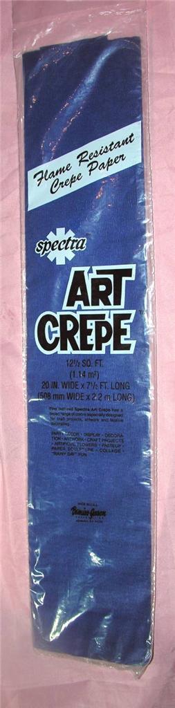 1 VTG 1980'S UNOPENED PKG SPECTRA ART, DARK BLUE CREPE PAPER, CRAFTS 7.5' X 20"