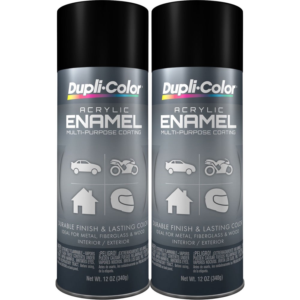 Duplicolor DA1605 (2-Pack) Multi-Purpose Acrylic Enamel Aerosol Paint Flat Black