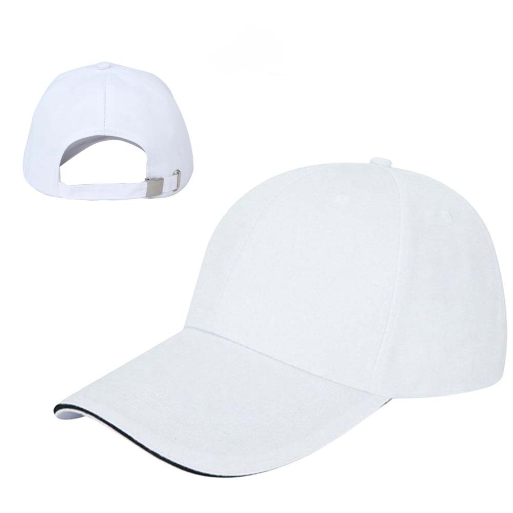 White Fashion Baseball Cap Ball Dad Hat Plain Solid Washed Men Women Adjustable