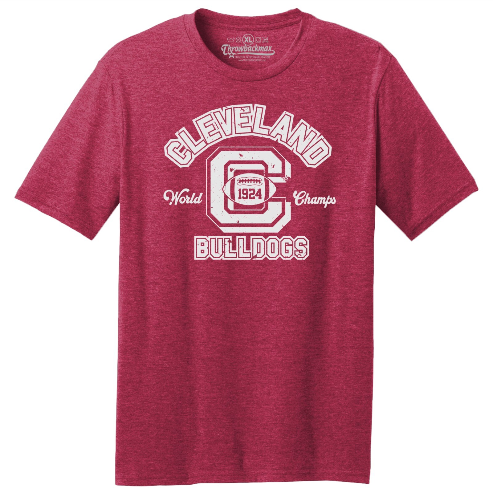 Cleveland Bulldogs 1924 World Champs Football TRI-BLEND Tee Shirt - Browns