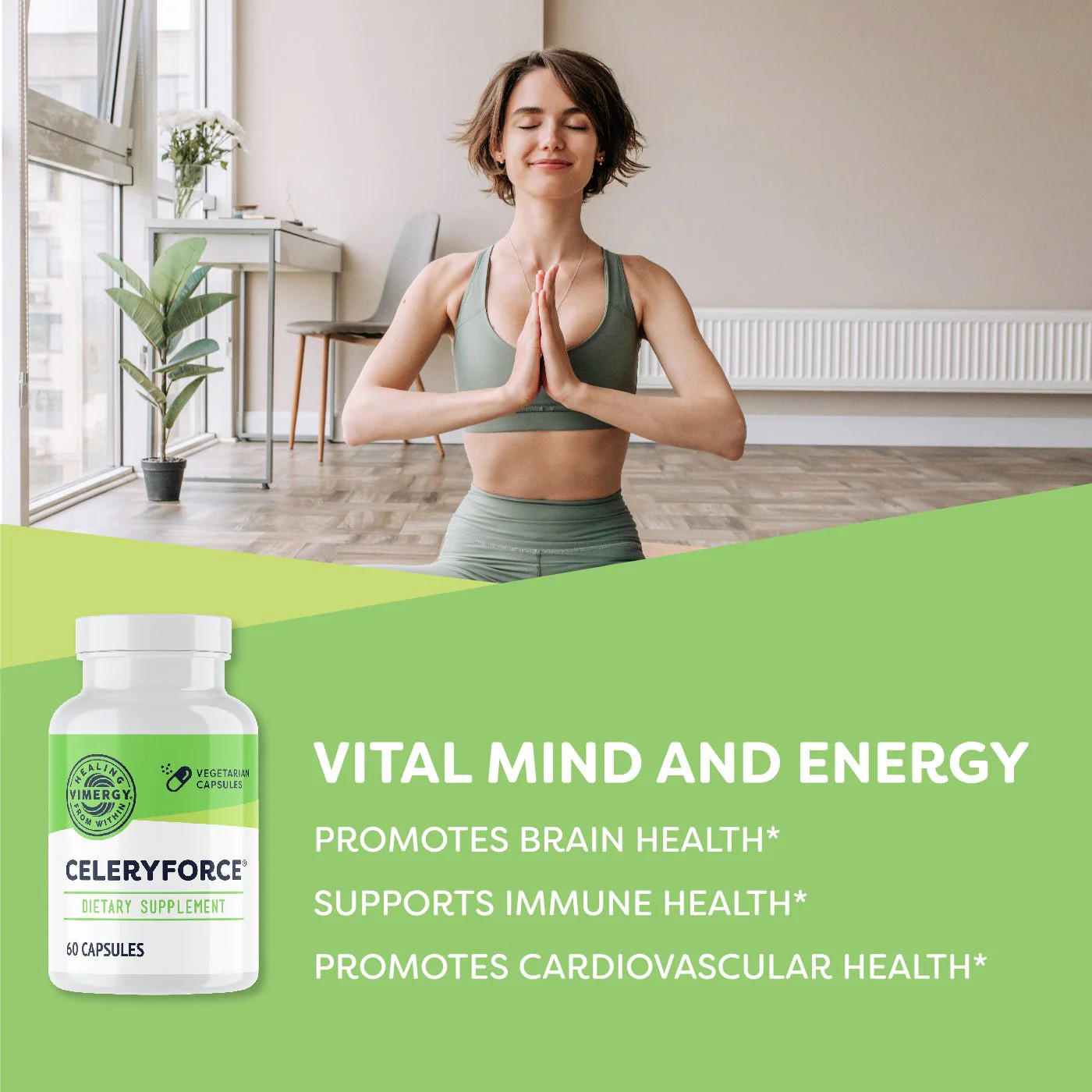 VIMERGY Celeryforce ®, 60 Servings – Nerve, Muscle & Cell Support