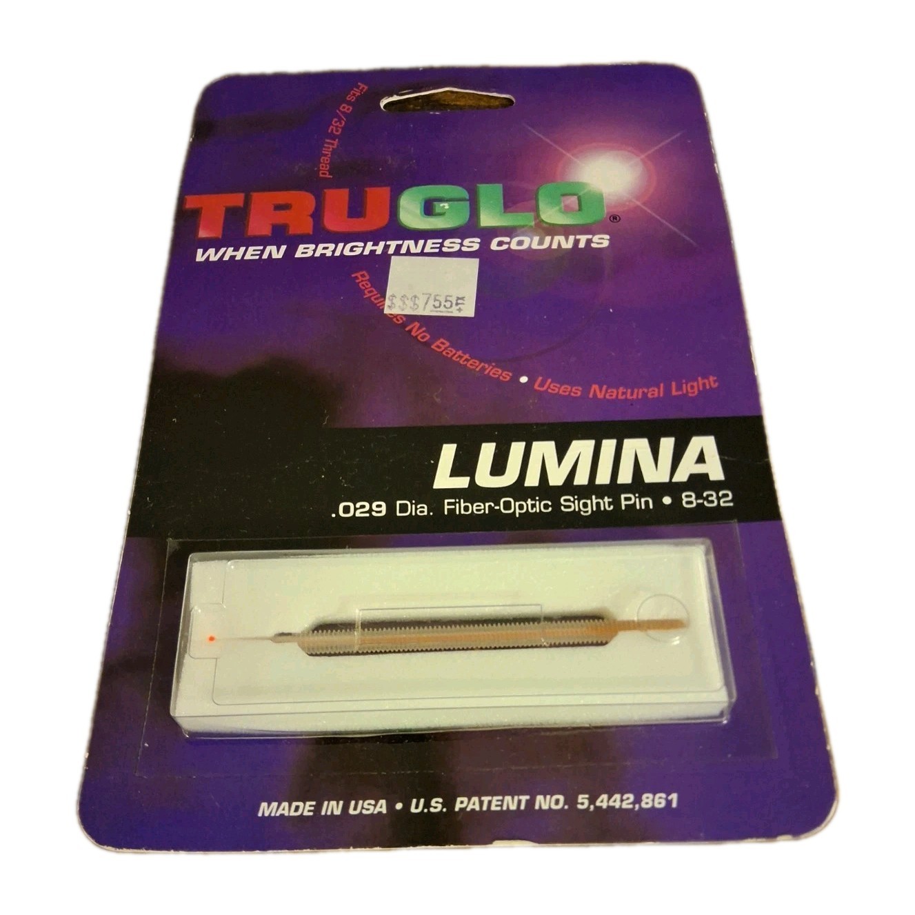 Truglo Glo Lumina TG07 .029 Diameter Fiber-Optic Sight Pin Fits 8/32 Thread