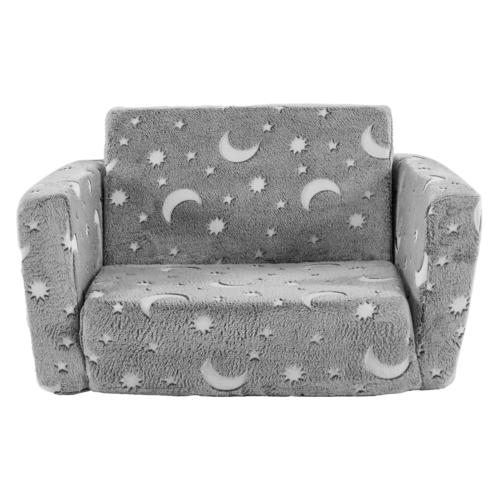 Glow-in-the-Dark Kids Foldable Sofa & Bed 2-in-1 All-Sponge Single Chaise Lounge
