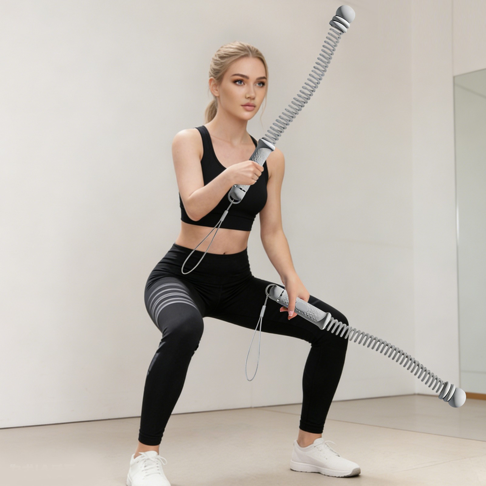 2PCS Battle Ropes Portable Battle Ropes Weighted Workout Ropes for Men & Women