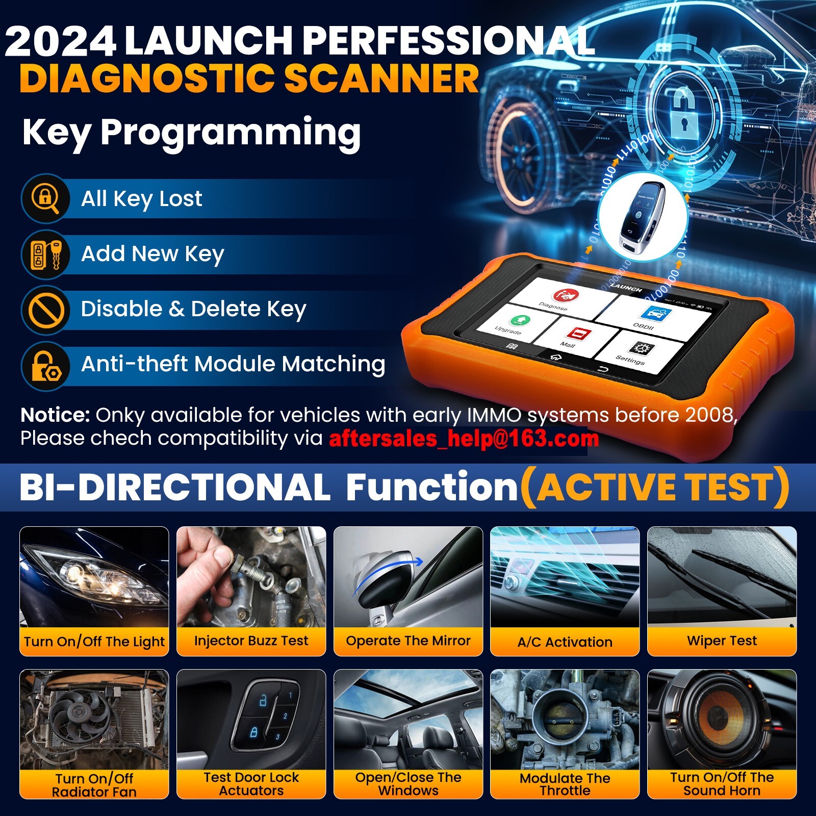 2024 LAUNCH Creader Elite 2.0 for VW Audi OBD2 Car Diagnostic Tool Scanner IMMO