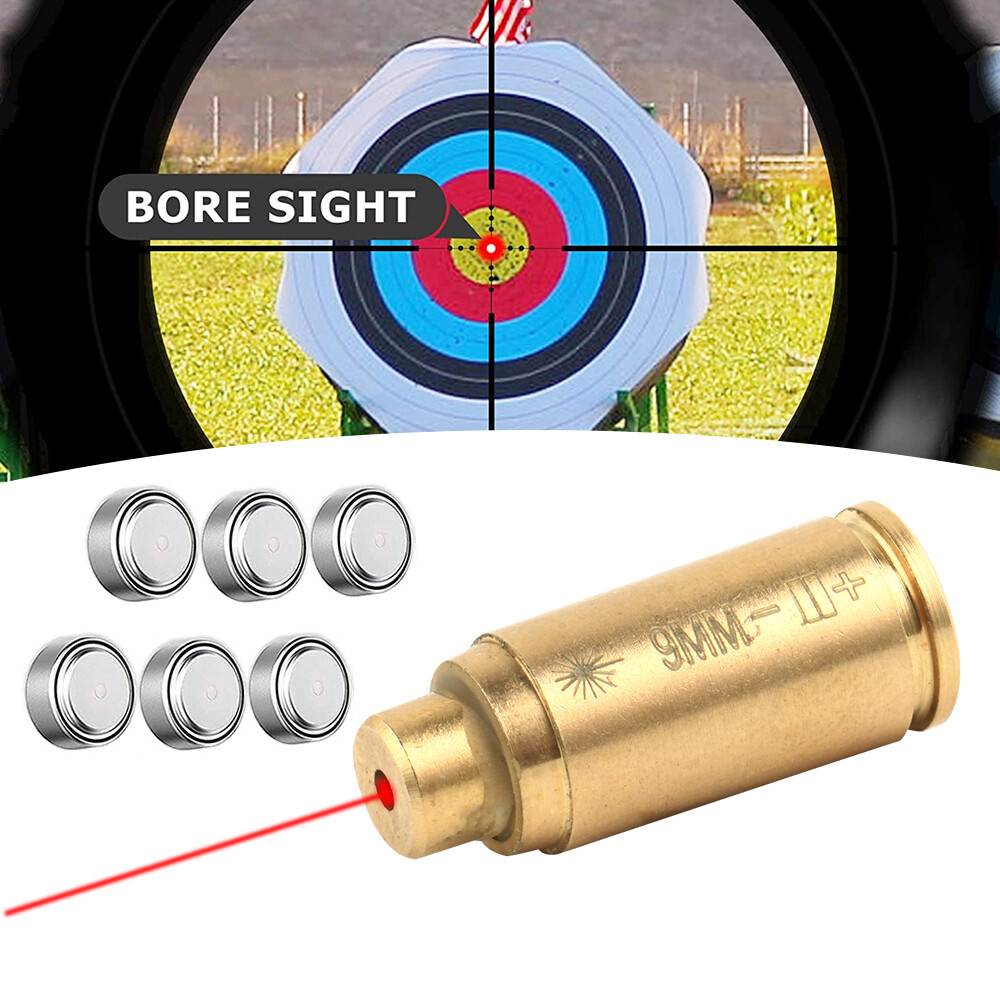 Boresight CAL 9mm Laser Bore Sight Calibrator Red Dot Cartridge For Hunting