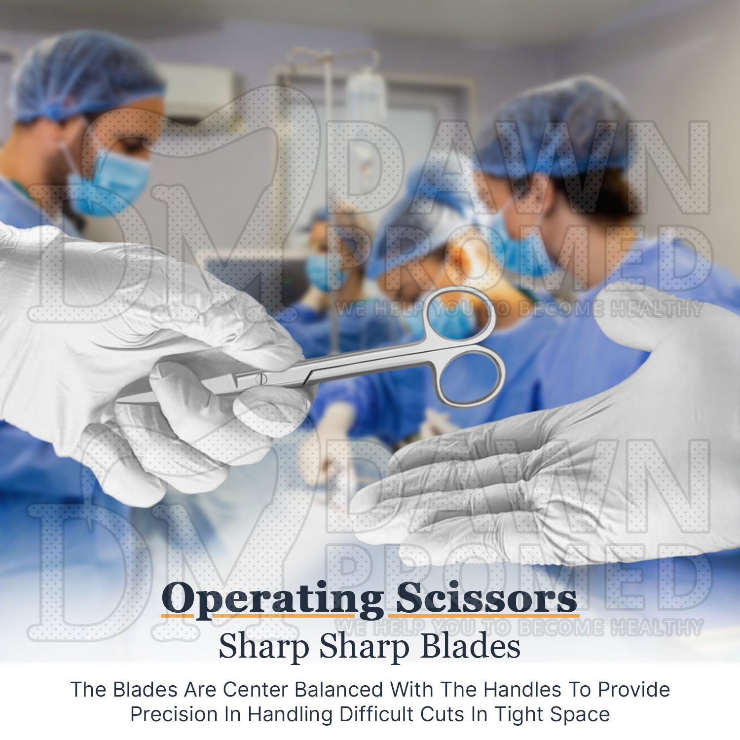 3 Pcs Operating Scissors 4.5" Curved Sharp Sharp Round Pattern Surgical Set