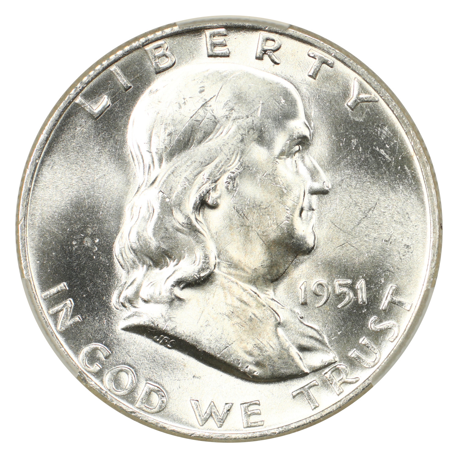 1951-D 50C CACG MS62FBL - Franklin Half Dollar