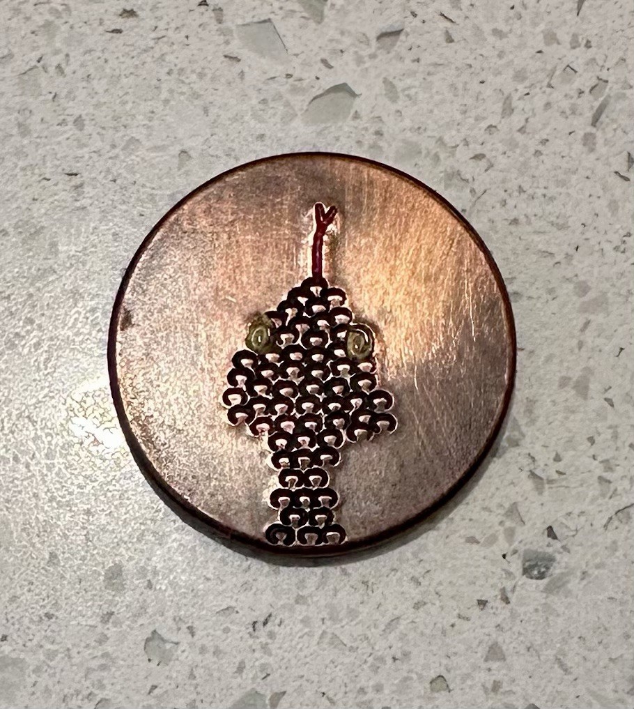 Heavy Metal Golf Ball Marker 1-1/4”D Copper Color LUX SiZEMORE P3 Snake Logo