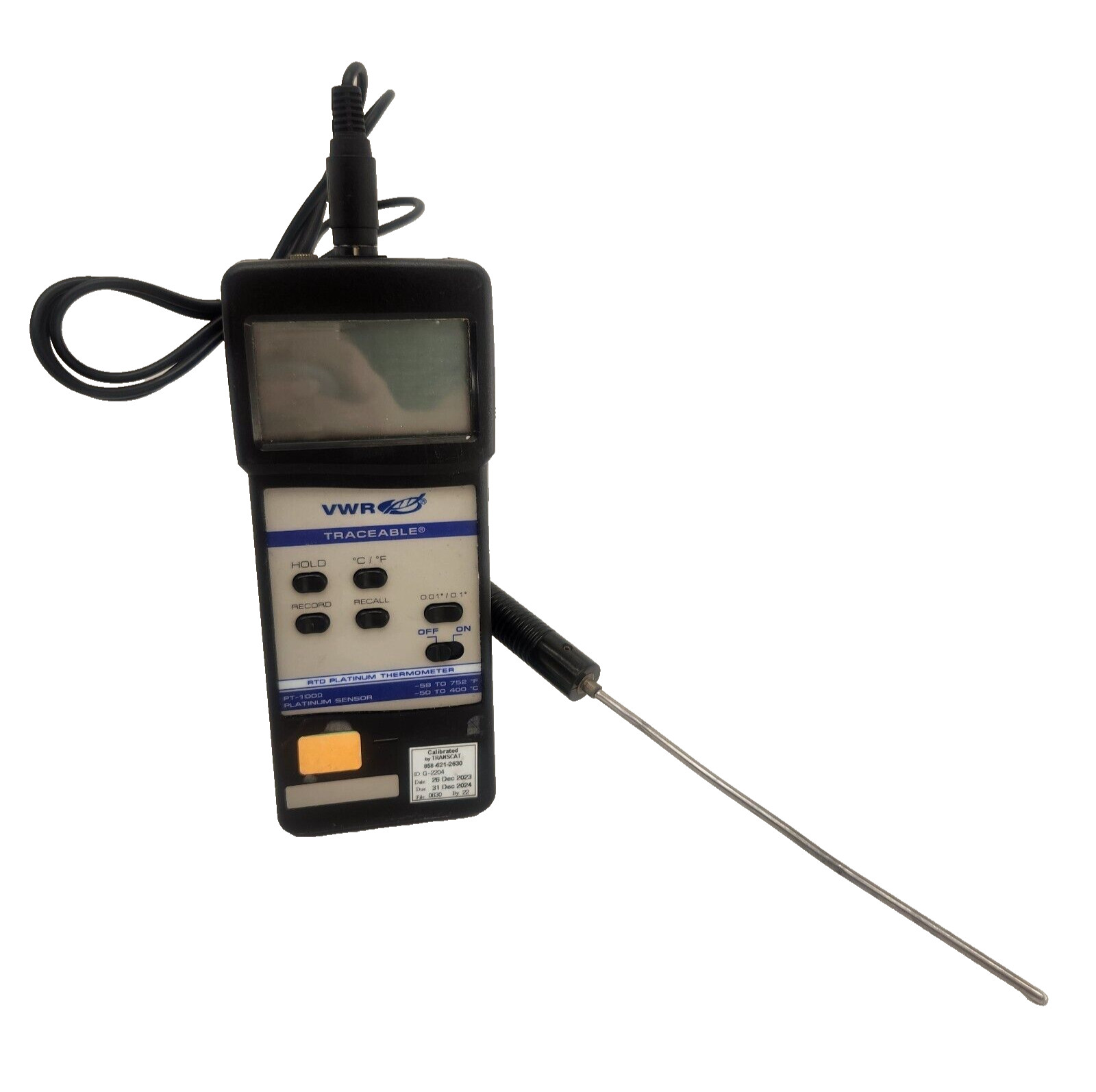 VWR 23609-228 PT-1000 Traceable Universal Digital Thermometer | Powers On