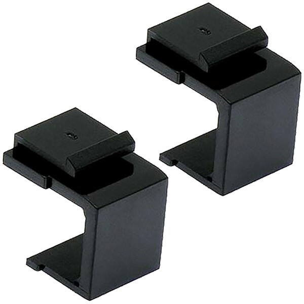 2 Pcs Blank Keystone Jack Insert Hole Filler Snap In Wall Plate Faceplate Black