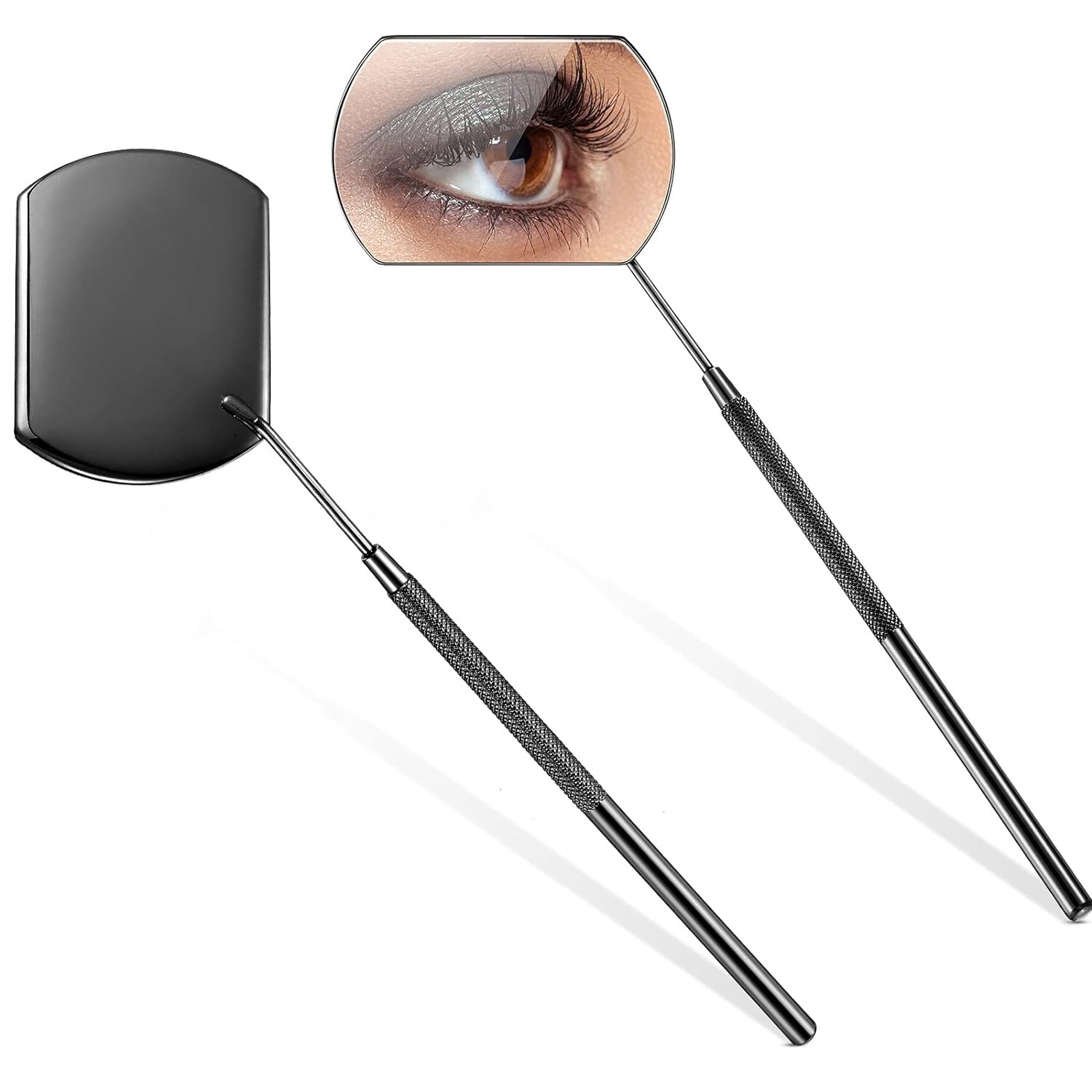 Square Eyelash Extension Mirror Lash Makeup Beauty Tool Handheld Stainless Steel