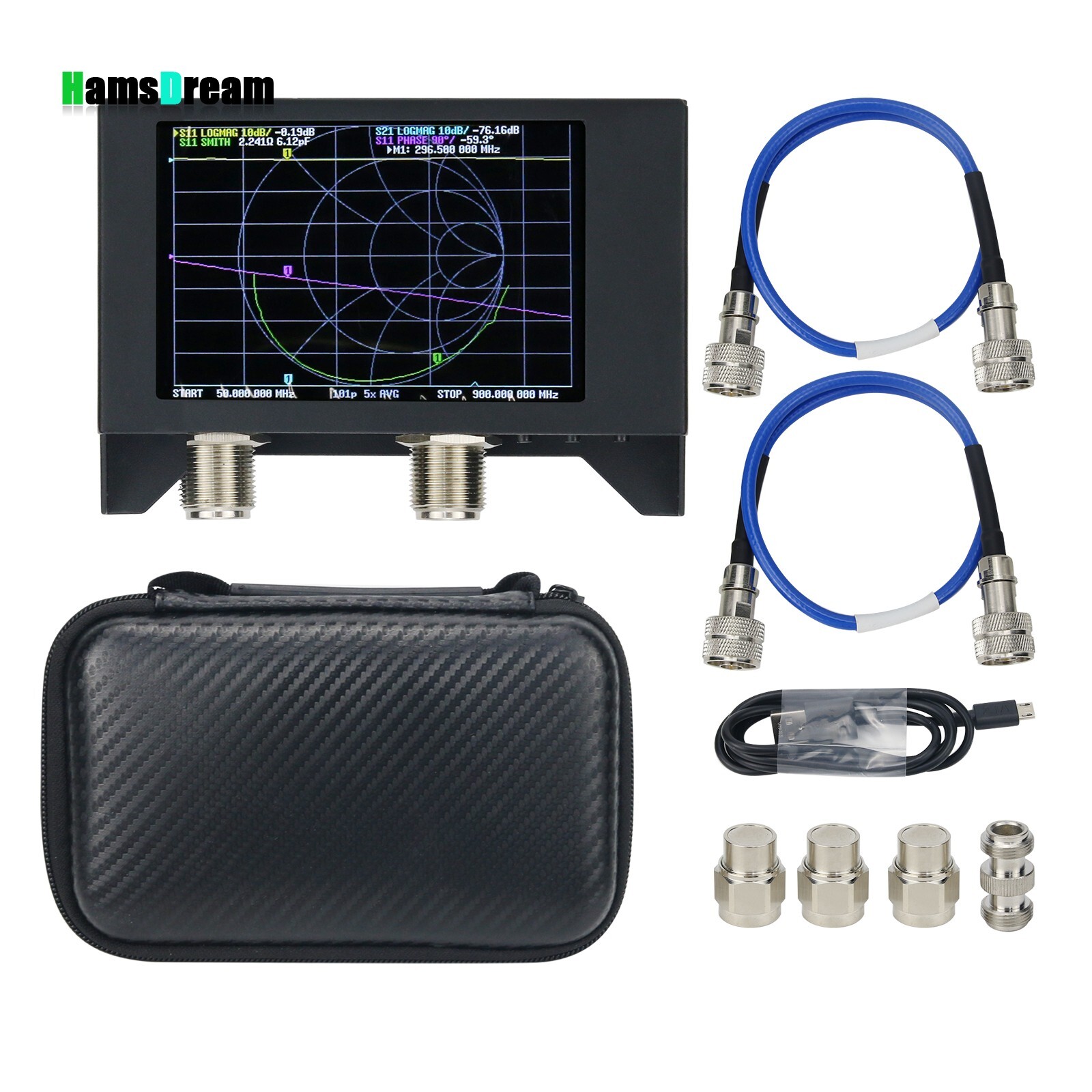 4" Vector Network Analyzer Meter 50K-3GHz Antenna Analyzer Featuring Metal Shell