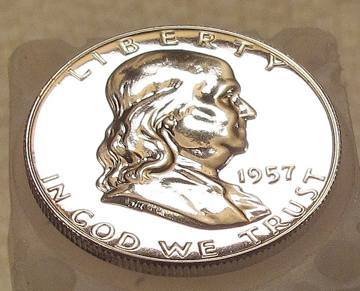 1957 Gem  Proof  Franklin  EYE CANDY " Blast  White Absolute Beauty "  #228 ~ 6