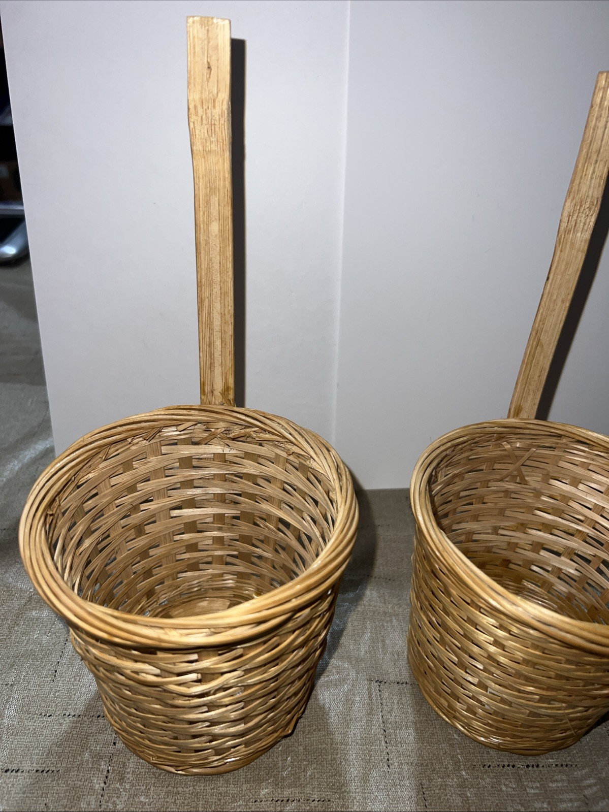 Boho Baskets Wall Hanging Set 2 Stick Decor