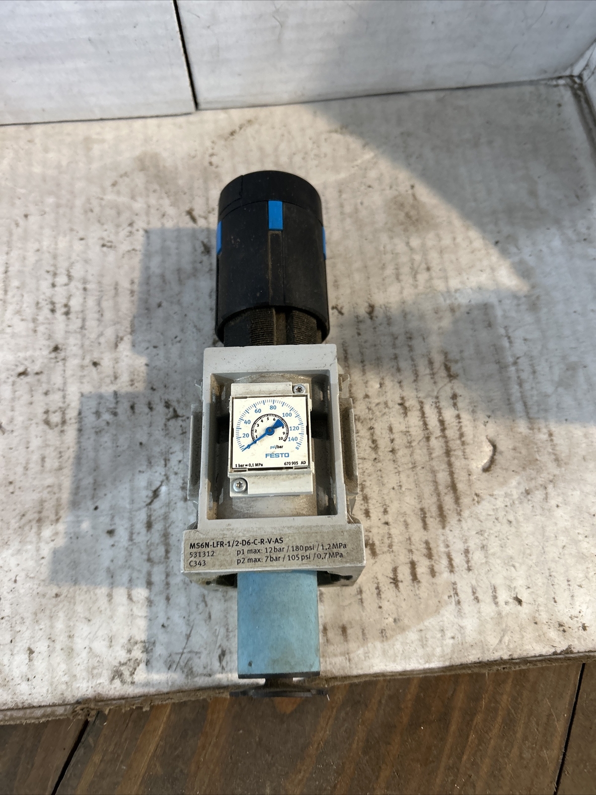 Festo MS6N-LFR-1/2-D6-C-R-V-AS Filter Regulator, 531312, C343 (SW6)