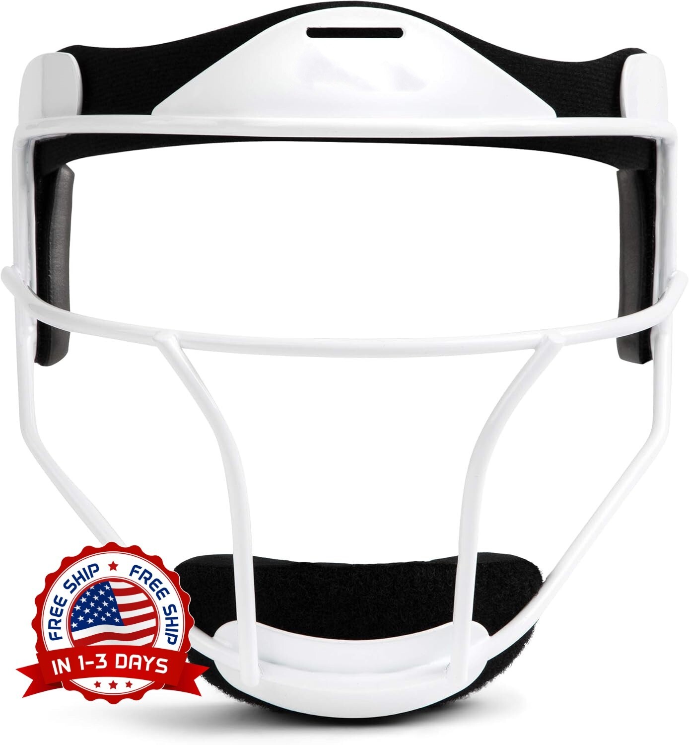 Máscara facial de softbol deportiva de acero duradera tamaño adulto color blanco