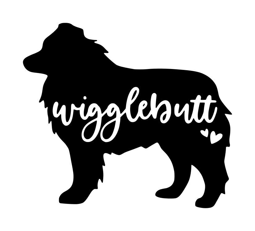 Australian Shepherd Wigglebutt Decal #1 4"x4.5" Choose Color
