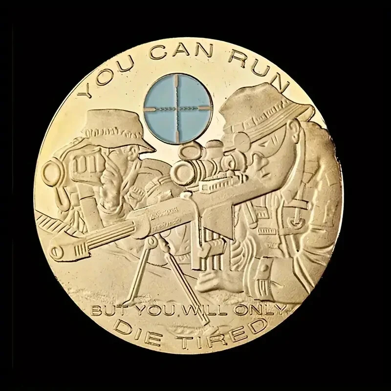 Military "You Can Run, But You Will Only Die Tired" Coin NEW seller is a Vet