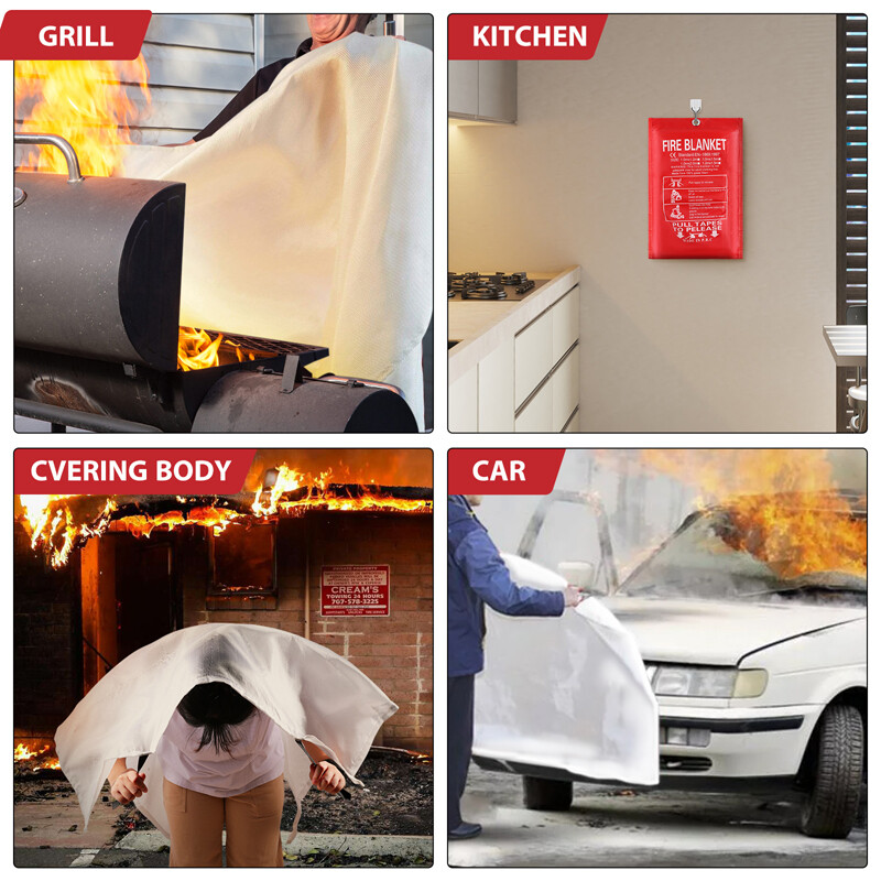 Large Prepared Emergency Fire Blanket Fireproof for Home Car Kitchen 47”x47” USA
