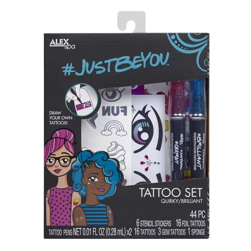 Alex Spa Just Be You Fearless Dreamer 44 Pc Tattoo Set - Brand New