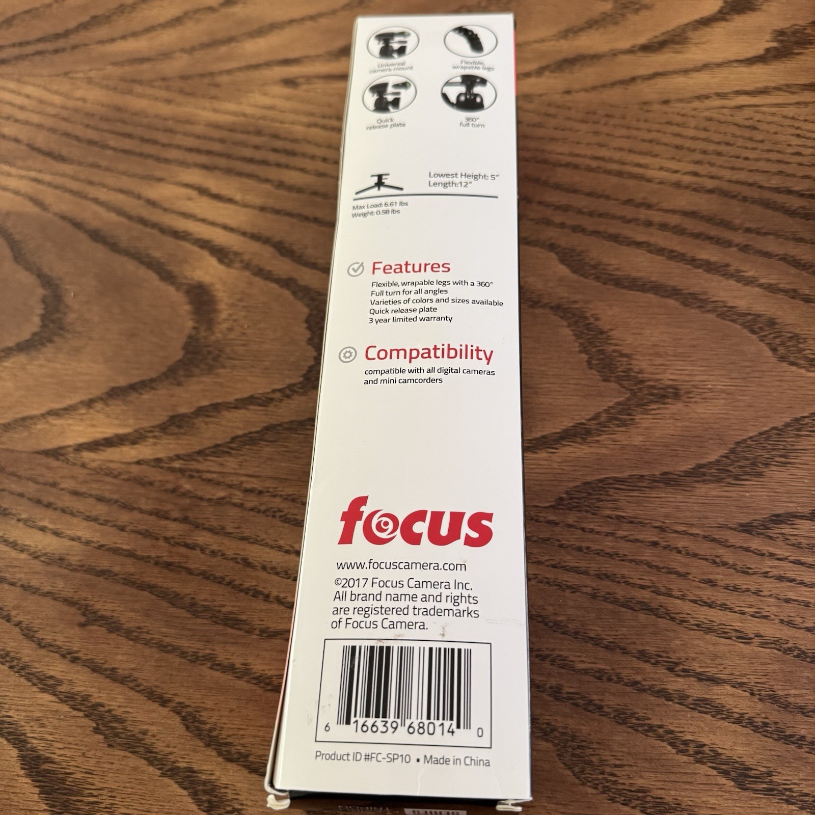 Focus Pro Series 12" Flexible Tripod - Universal Camera Mount Open Box