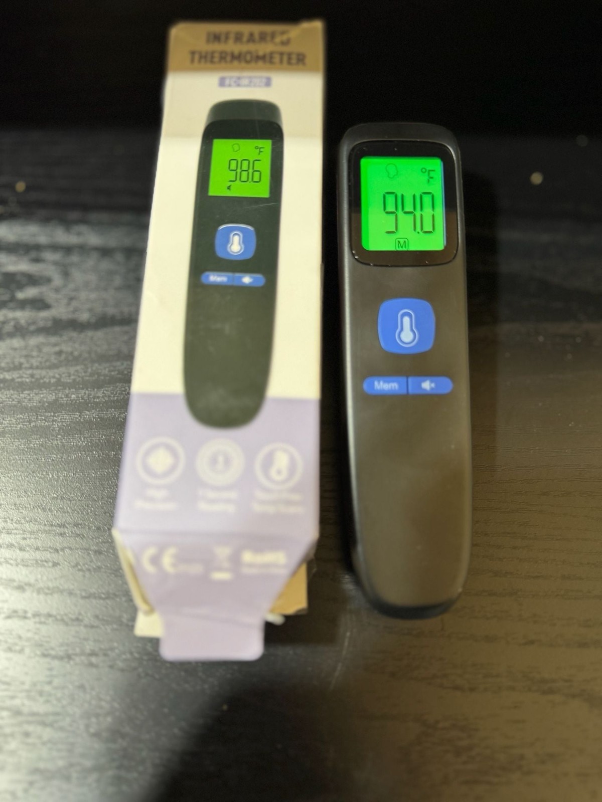 ANMEATE No Touch Forehead Thermometer Infrared Digital Baby Adult Fever Alarm