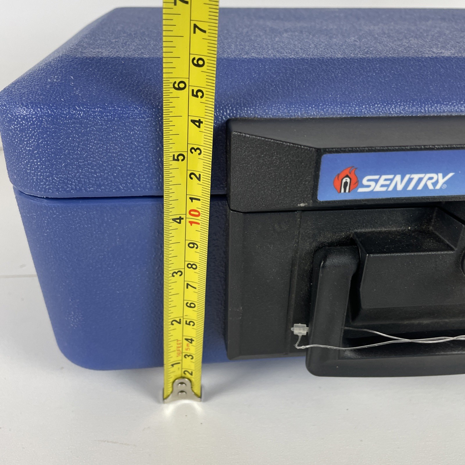 Sentry 1100 With Keys Fire Proof Lock Box Portable Record Protector Blue