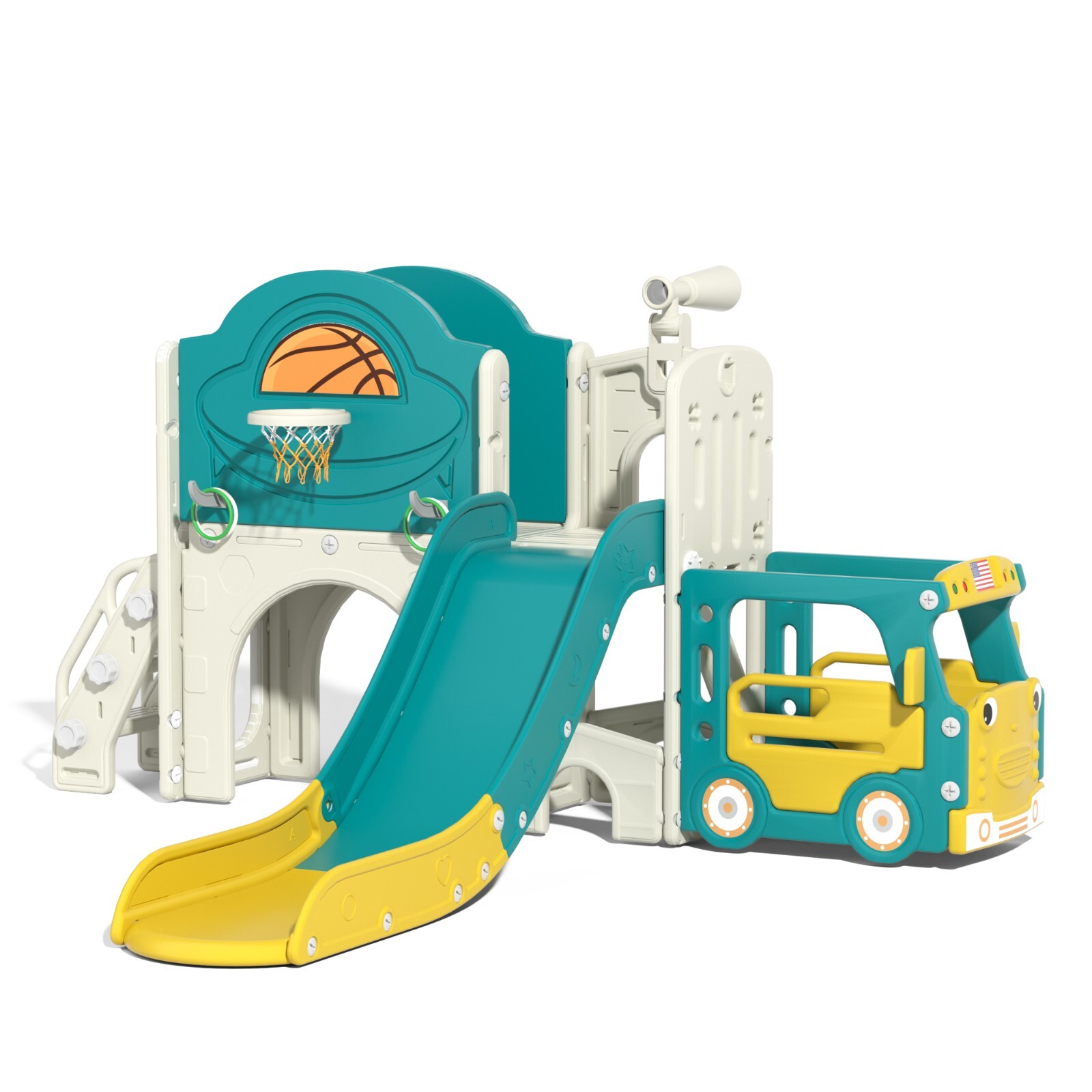 9 In 1 Toddler Slide, Kids Slide with Climber Playset, Indoor Outdoor Playground