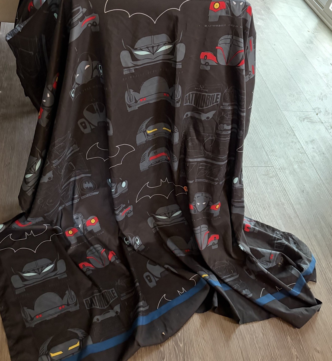 Batman 1940-2005 Batmobile Through the ages Twin Flat Sheet Fabric Dc Comics