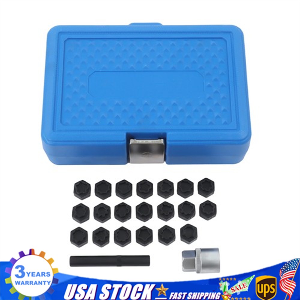 22pcs Universal Wheel Locking Key Socket Wheel Rim Lug Nut Master Removal Tool