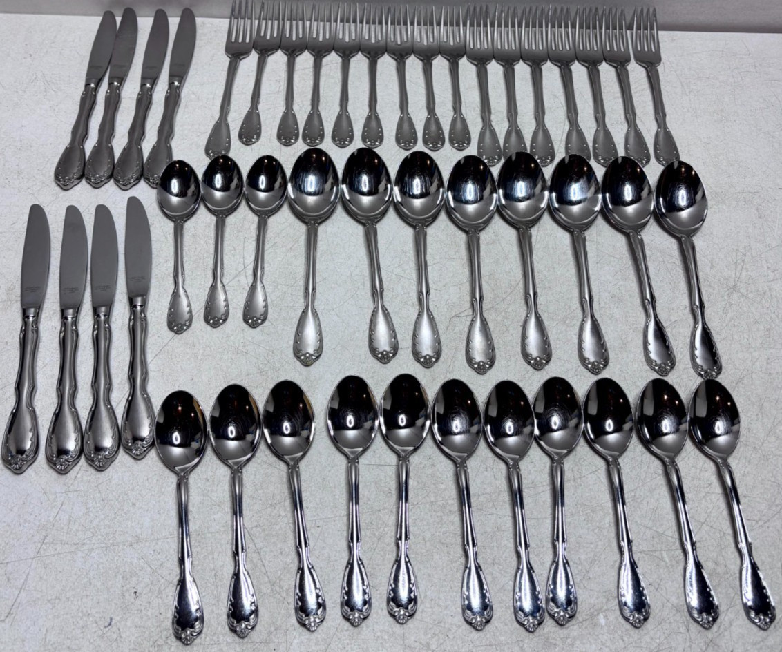 Vintage Noritake Serenade 44 Pc Stainless Flatware Set Japan Service for 8