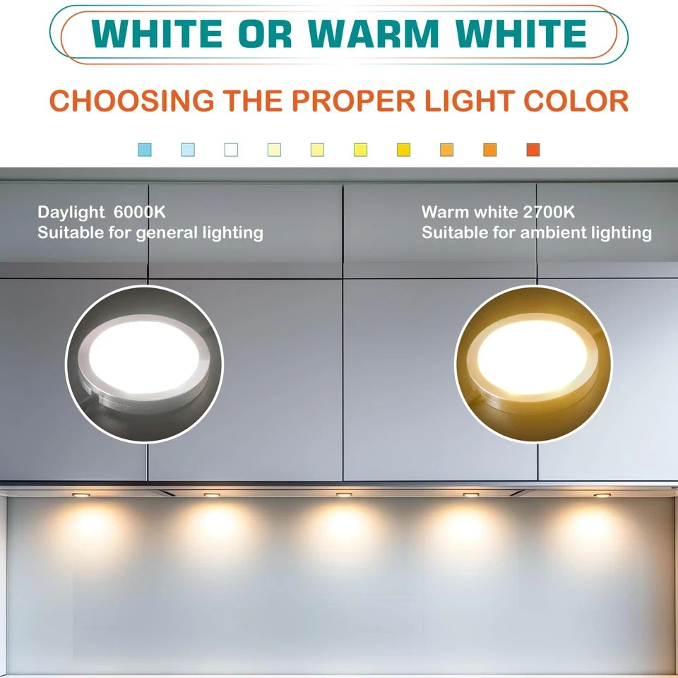 Single Under Cabinet Puck Light, Collection Display Cases Bookshelf Counter L...