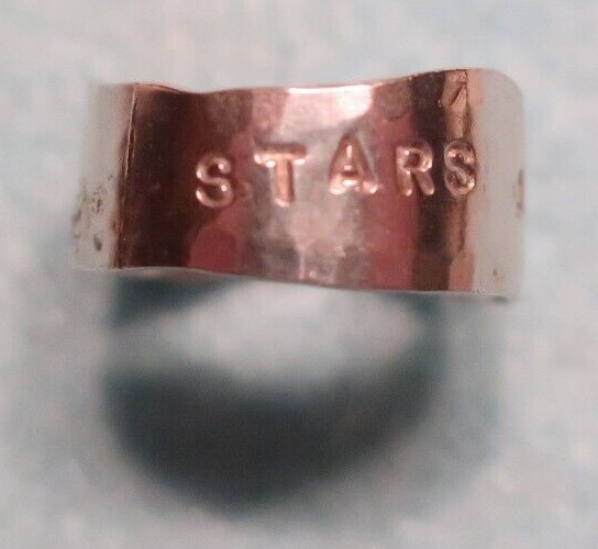 "Stars are Hiding Tonight" Sterling Ring; Size 8; Made in USA by Peggy Johnson