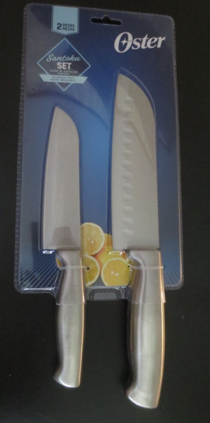 Set of 2  OSTER SANTAKU STAINLESS STEEL KNIVES 5 AND 7 INCH