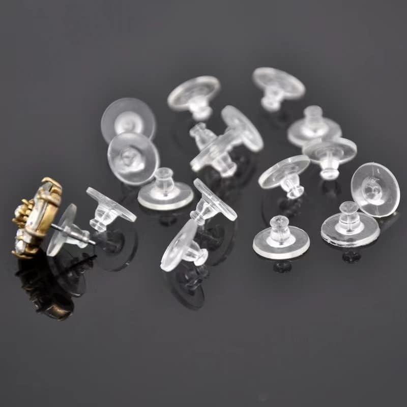 Rubber Earring Backs,100PCS Soft Clear Earring Backs Replacements for Droopy