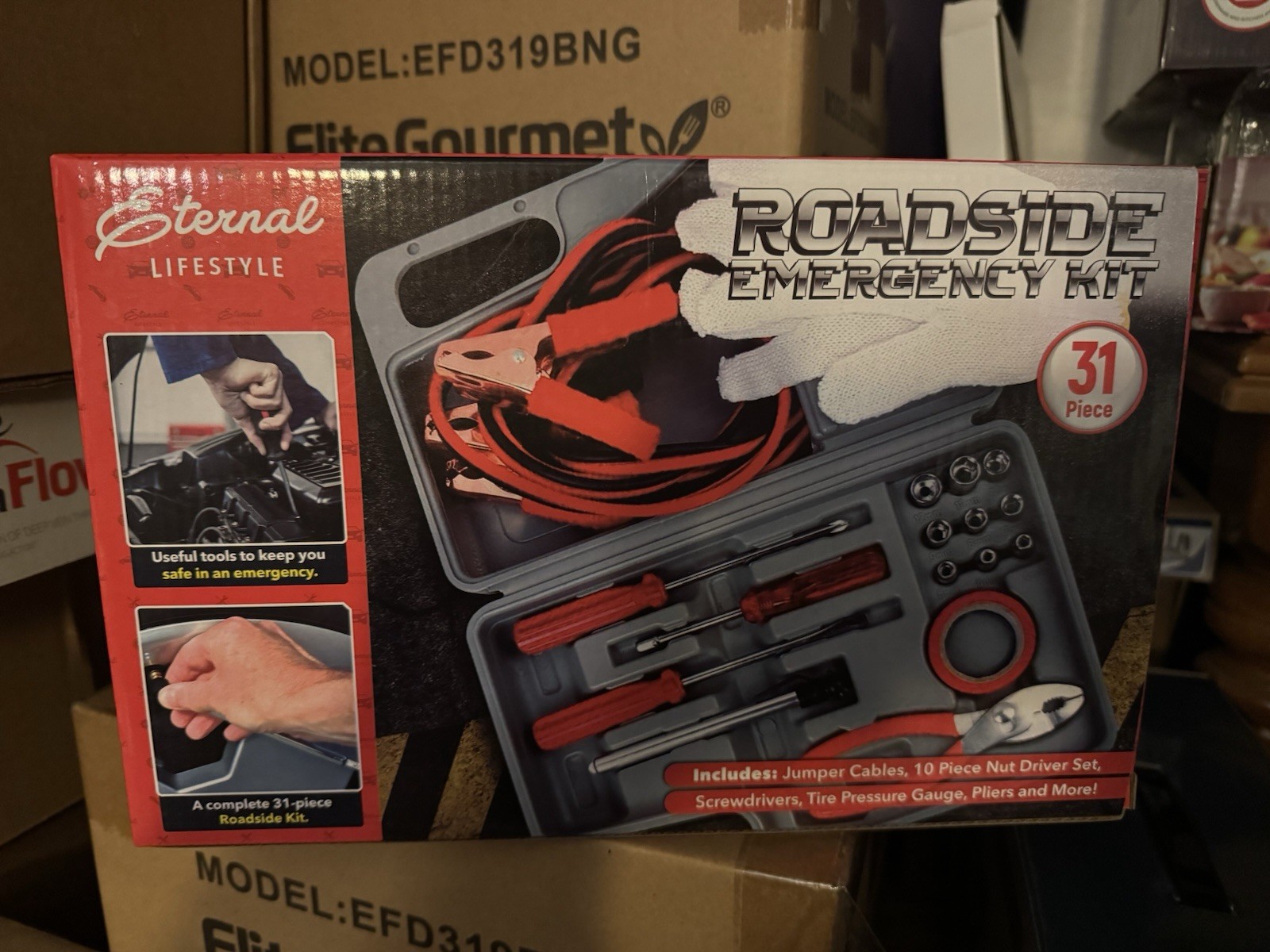 ETERNAL 31 Piece Emergency Roadside Kit ~ New In Box