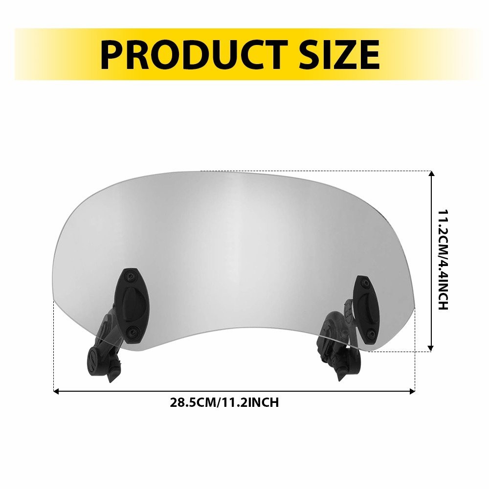 Motorcycle Universal Clip On Windshield Wind Screen Deflector Extension Spoiler