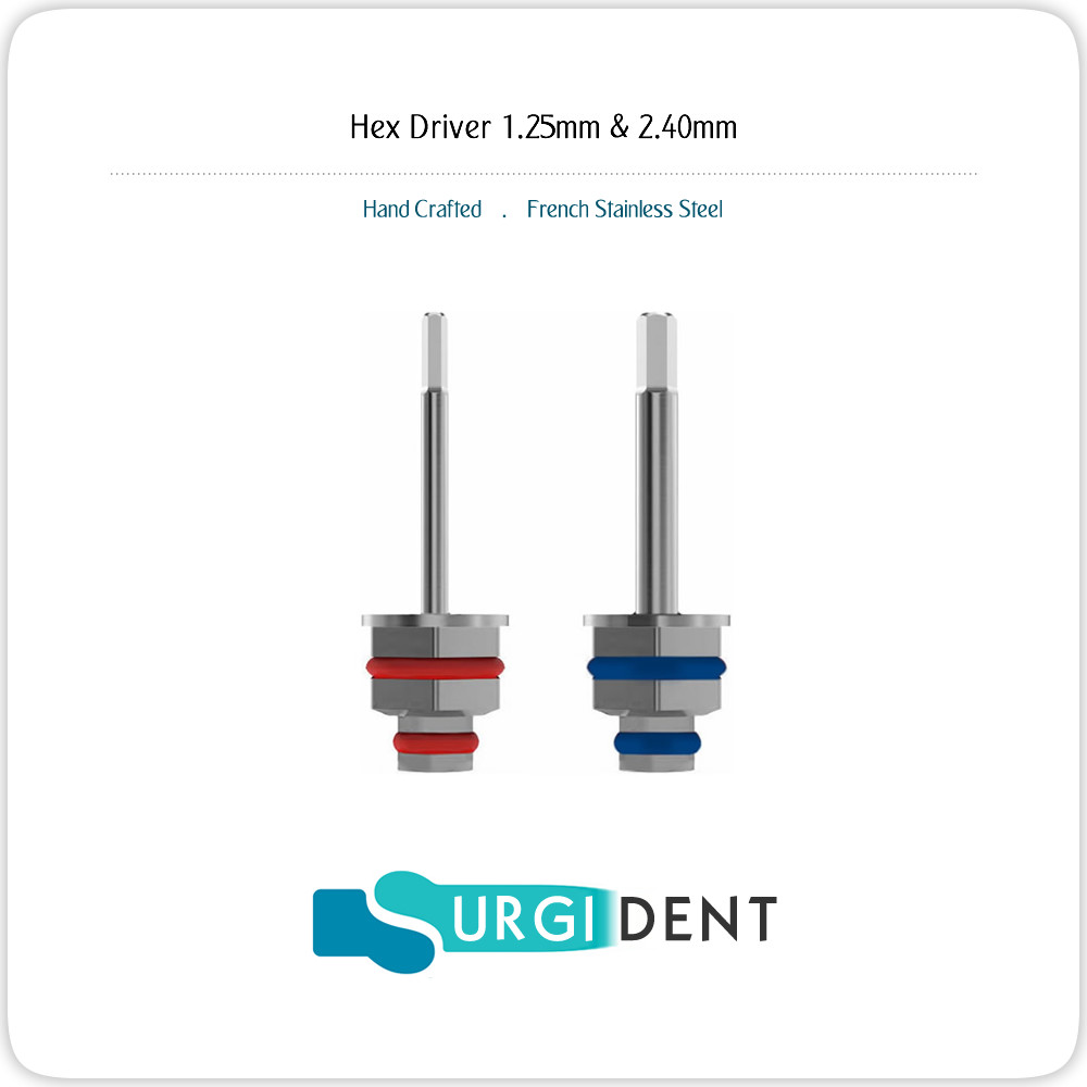 DENTAL HAND HEX DRIVERS 1.25MM & 2.40MM IMPLANT ABUTMENT LAB INSTRUMENTS