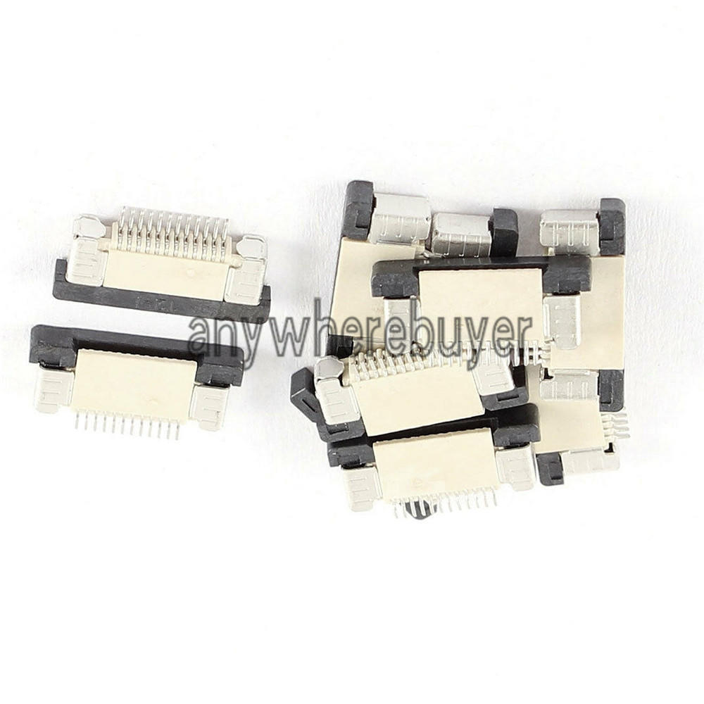 10Pcs FFC FPC 12Pin 0.5mm Bottom Connect Pitch Ribbon Sockets Connector
