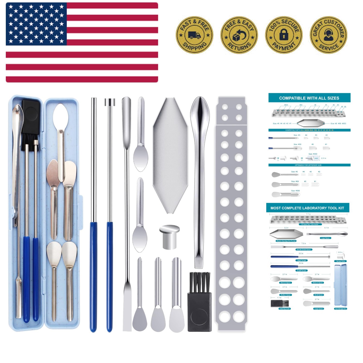 Filling Tools kit - Home & Labs Supplies with Empty Funnel Tray and Spoon Sco...