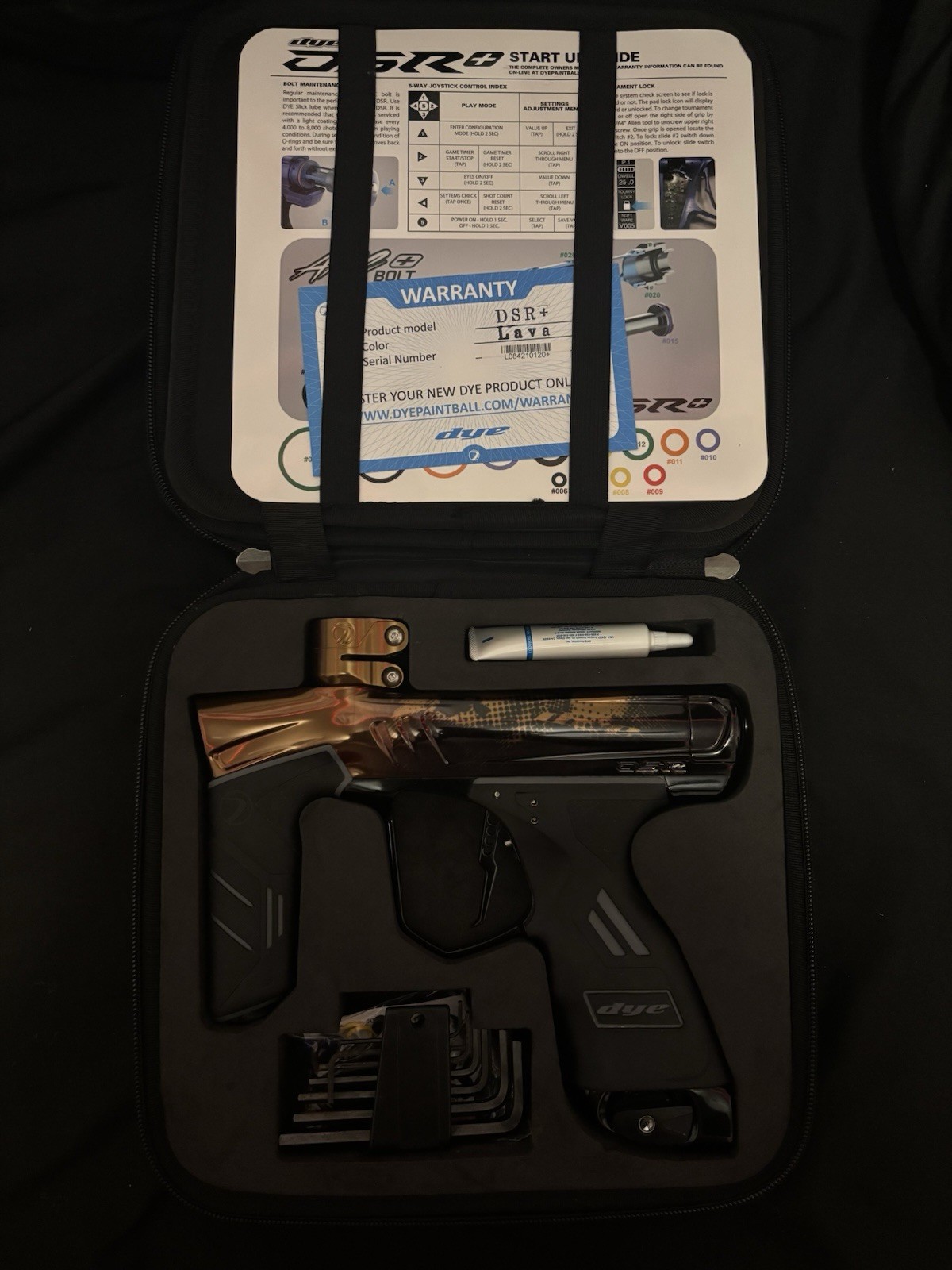 Dye DSR+ Electronic Paintball Marker Semi-Auto Black & Bronze w/ Case Kit