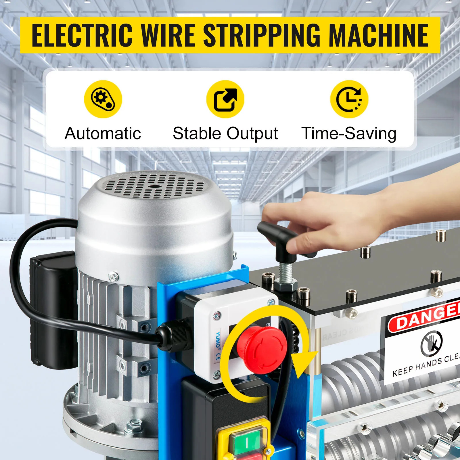 Electric Wire Stripping Machine Cable Stripper 1.5-38mm 11 Channels W/Blade