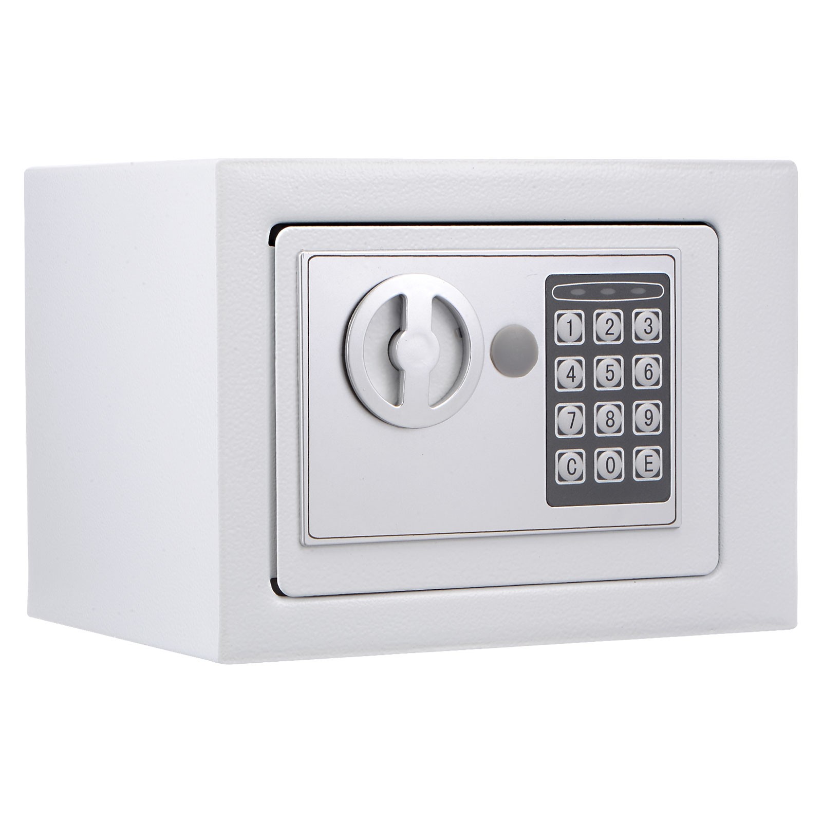 Small Safe Box Security Safe Box with Combination Lock Alarm System White
