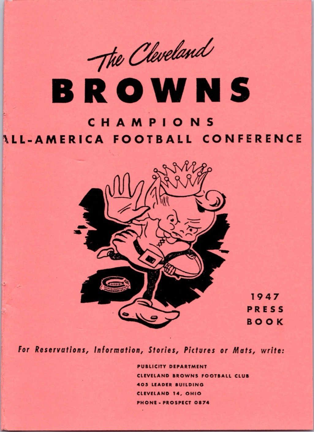 1947 Cleveland Browns Media Guide Roster - 42-page AAFC NFL Football Reprint