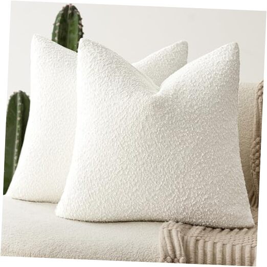 Pack of 2, 20 x 20 Inch, Decorative Textured 20" x 20" (Pack of 2) White