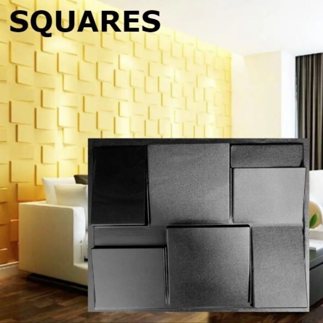Mold For 3D Panel SQUARES Molds Plaster Wall Art Decor ABS Plastic Form