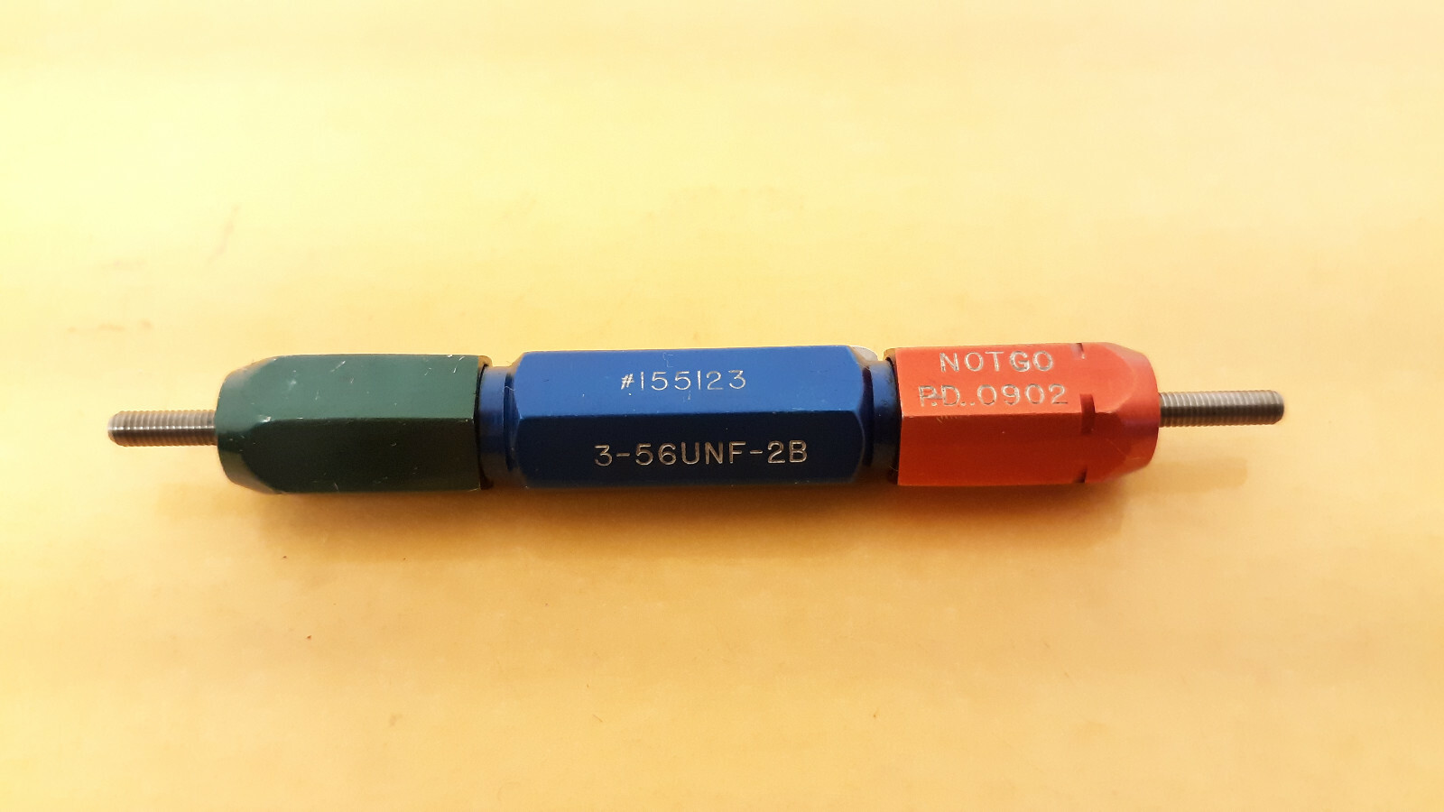 3 56	UNF 2B THREAD PLUG GAGE GO .0874 / NO GO .0902   INSPECTION GAGE